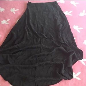 Acid grey washed high low skirt